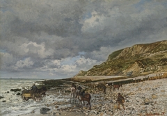 Chevaux à la pointe de la Hève by Claude Monet