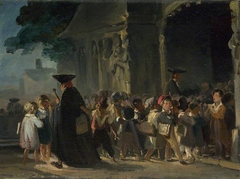 Children at a Church Door by Nicolas Toussaint Charlet