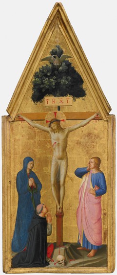 Christ on the Cross, the Virgin, Saint John the Evangelist, and Cardinal Torquemada by Fra Angelico