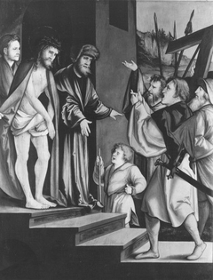 Christgartner Altar: Ecce homo Rückseite: Petrus heilt den Lahmen und erweckt Tabitha by Hans Leonhard Schäufelein