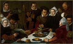 Company at the table by Dirck Barendsz