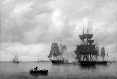 Den danske eskadre under sejl på Københavns rhed