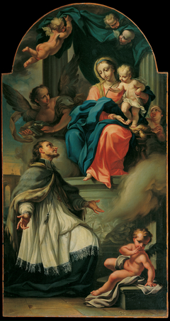 Der heilige Johannes von Nepomuk empfängt von Maria den Sternenkranz by Cristoforo Unterperger