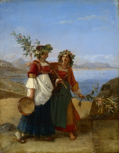 Dies palmarum, two Neapolitan girls returning from the festival by Léopold Robert