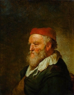 Ein alter Mann mit roter Kappe by Govert Flinck