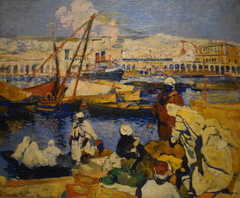 Embarquement au port d'Alger by Léon Cauvy
