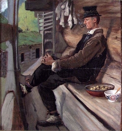 Farmer from Setesdal smoking a Pipe by Olaf Isaachsen