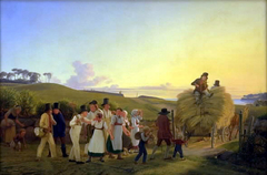 Farmers Returning Home from the Field with the Final Sheaves of Grain by Hans Jørgen Hammer