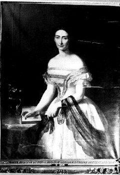 Francine Christina Henriëtte Maria (1826-1861), Barones van Heeckeren. Echtgenote van Louis Evert Baron van Heeckeren by Johan Georg Schwartze