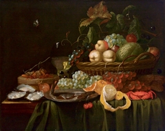 Fruit still life with oysters