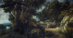 Große Waldlandschaft mit dem Hl. Stanislaus Kostka by Jacques d'Arthois