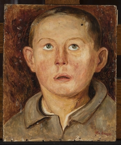 Head of a boy in an unbuttoned collar by Tadeusz Makowski