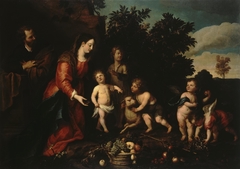 Holy Family with the Infant John and Angels by Abraham van Diepenbeeck