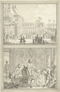 Huis Honselaarsdijk wisselt van eigenaar / Verkoop van de Pruisische heerlijkheden aan Willem V, 1754 by Simon Fokke