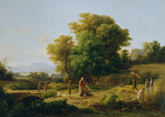 Ideale Landschaft mit Boas und Ruth by Károly Markó
