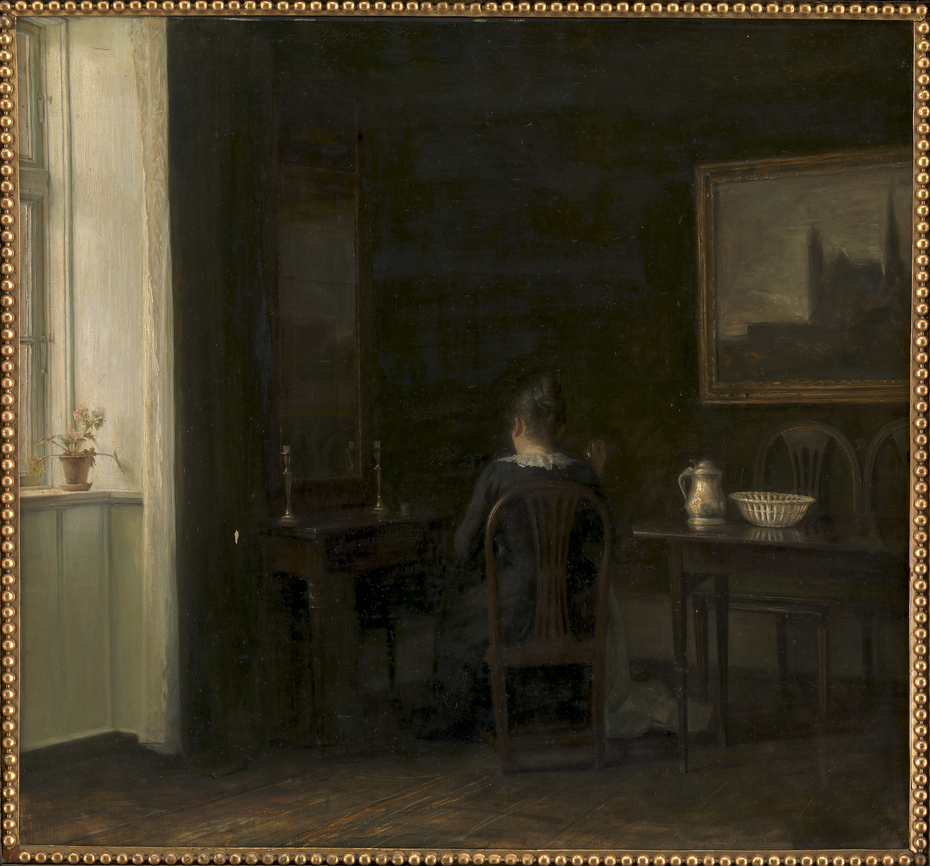 Interior with the Artist's Wife Emilie Heise