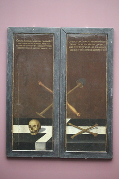 John the Baptist (left wing), Donor (right wing), Vanitas Still Life (closed) by Lucas de Heere