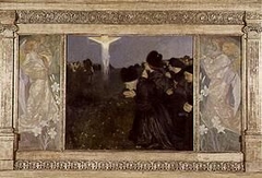 Karfreitag - Anbetung des Kreuzes (Triptychon) by Julius Exter