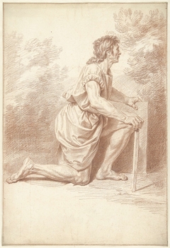 Knielende man, naar rechts by Louis Fabritius Dubourg