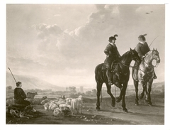 landscape with 2 riders + shepherd
