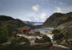 Landscape with a Sawmill by Ferdinand Jonas Gjøs