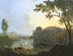 Landscape with Bathers, Cattle and Ruin by Richard Wilson