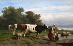 Landscape with Cattle by Théodore Gérard