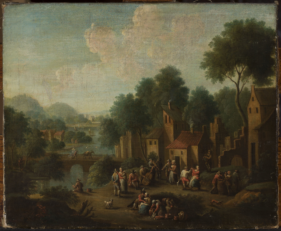 Landscape with peasants at play