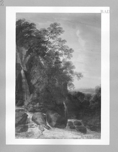 Landscape with waterfall by Jacques d'Arthois