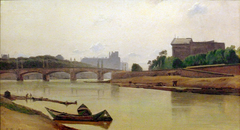 Le pont de la Concorde vers 1830 by Prosper Barbot