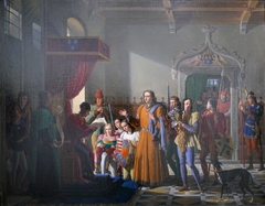 Louis XI receiving the act of donation of Provence to France from the hands of Palamède de Forbin by Pierre Révoil
