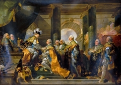 Louis XVI reçoit à Reims les hommages des chevaliers du Saint-Esprit, 13 juin 1775 by Gabriel François Doyen