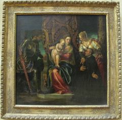 Madonna and Child between St. Justina and St. George, with a Kneeling Benedictine Monk