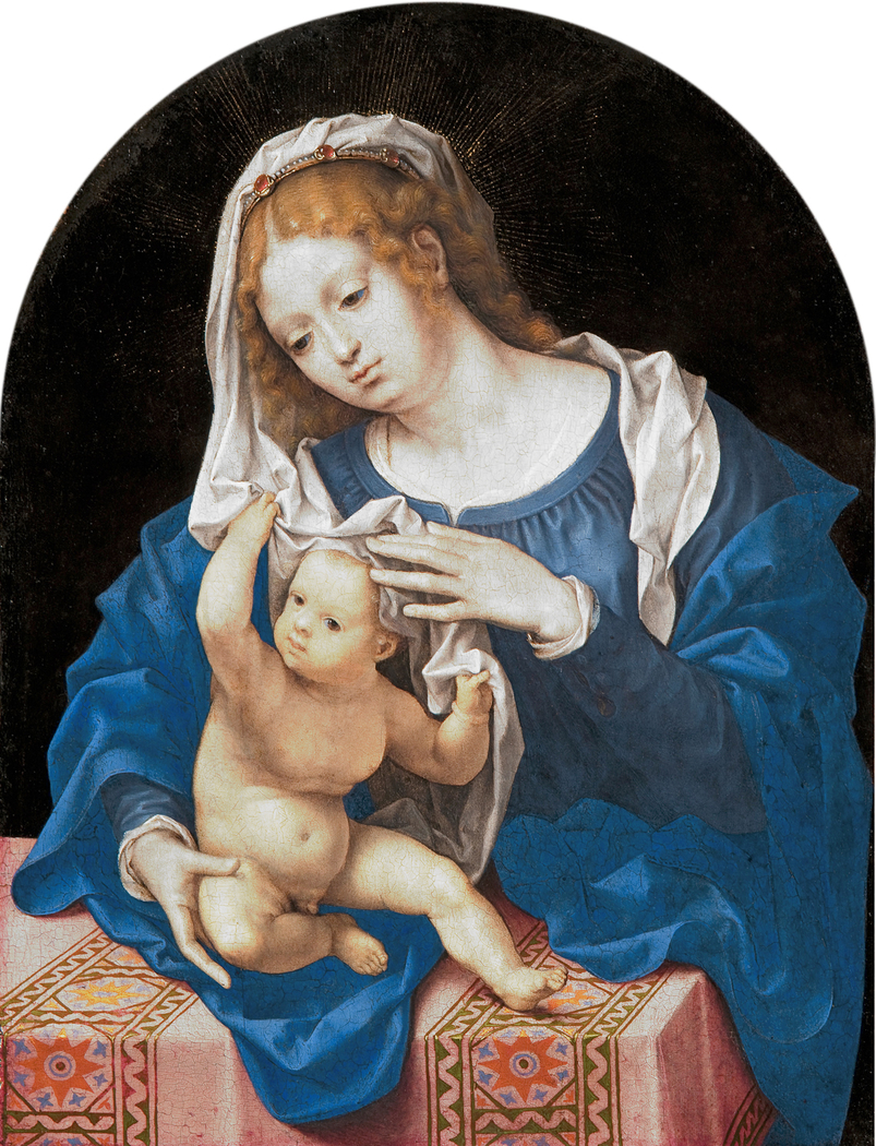 Madonna and Child Playing With the Veil