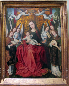 Madonna and Child with Angels by Master of the Embroidered Foliage