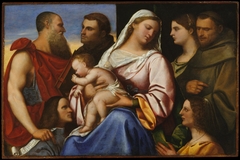 Madonna and Child with Saints and Donors by Anonymous