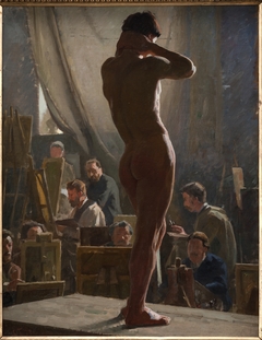 Male Nude in the Studio of Bonnat by Laurits Tuxen