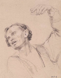 Man with Hand Upraised - Study for The Landing of Mary, Queen of Scots at Leith - Sir William Allan - ABDAG003384 by William Allan