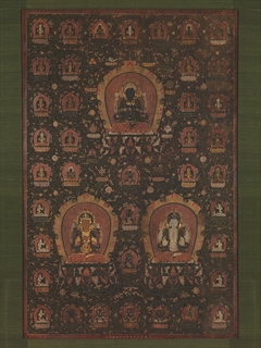 Mandala of Vajradhara, Manjushri and Sadakshari -Lokeshvara by Anonymous