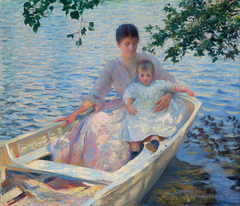 Mother and Child in a Boat by Edmund C. Tarbell