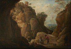 Mountain landscape with travellers by David Teniers the Younger