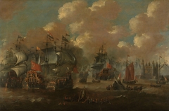 Naval battle near Elseneur in the Sound between the Dutch and the Swedish fleets, 8 November 1658 by Peter van de Velde