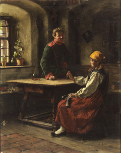 Officer with Peasant by Emil Rau