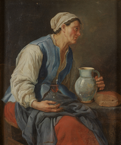 Old Woman with a Glass by Jacob Toorenvliet