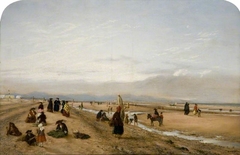 On The Sands At Rhyl, North Wales by Hopkins Horsley Hobday Horsley