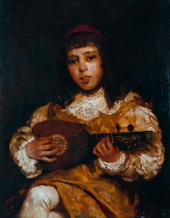 Page boy with mandolin