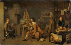 Painters in a studio