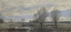 Palluel, Boater in the Marshes by Jean-Baptiste-Camille Corot