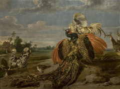 Peacock and Cock Fighting