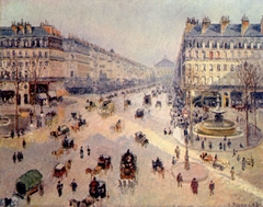 Place du Théâtre-Francais and the Avenue de l'Opéra, Sunlight, Winter Morning by Camille Pissarro
